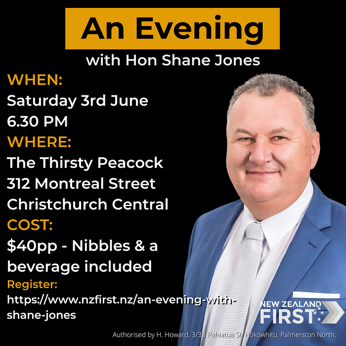 An Evening With Hon Shane Jones logo